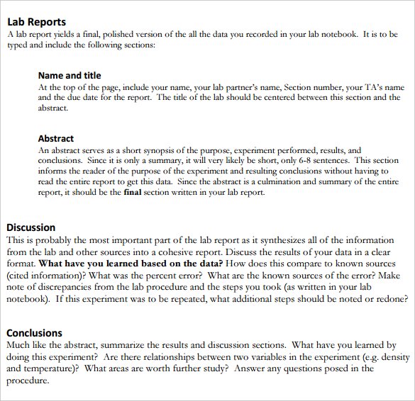 lab report discussion download