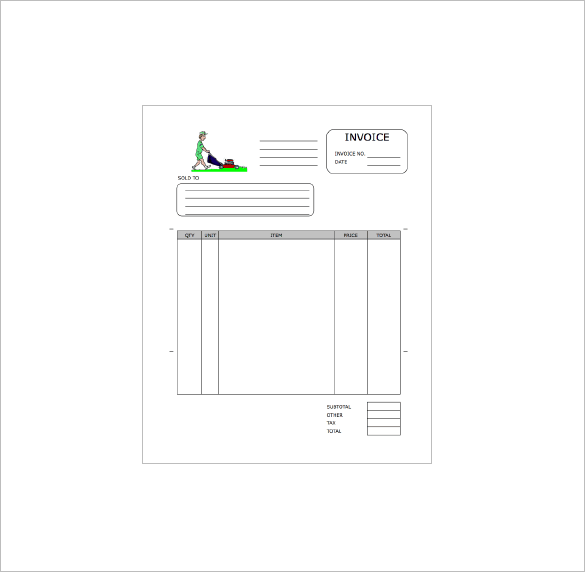 lawn service receipt template download