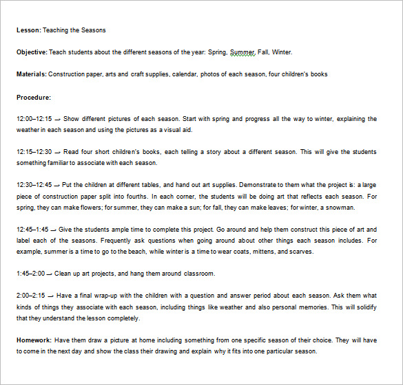 Lesson Plan Outline Template - 10+ Free Free Word, PDF Format Download!