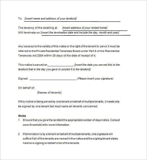 letter of termination word download