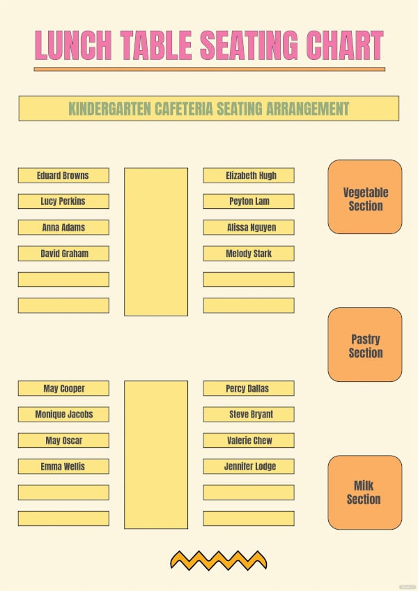 lunch table seating chart