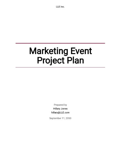 marketing event project plan template