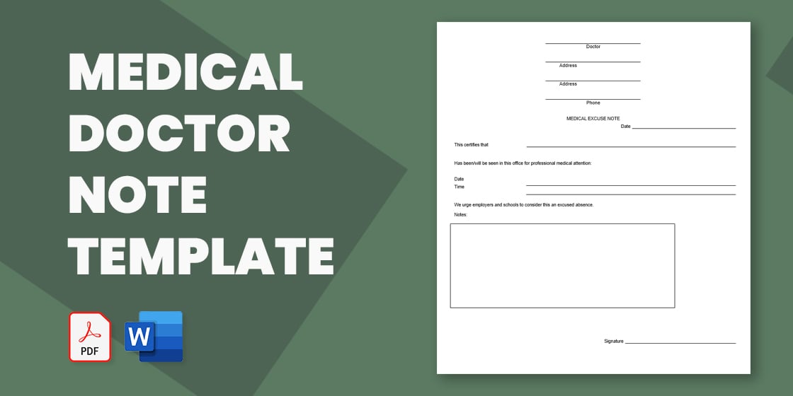medical doctor note template – free word excel pdf format download