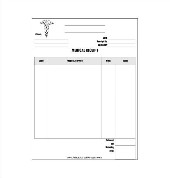 medical receipt template 16 free word excel pdf format download