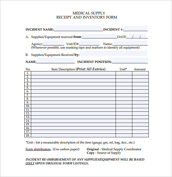 medical supply receipt pdf download