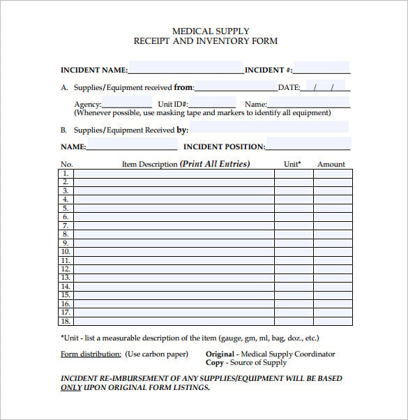 medical supply receipt pdf download