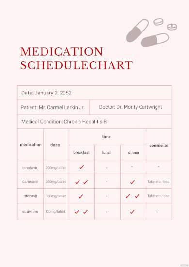 medication schedule chart