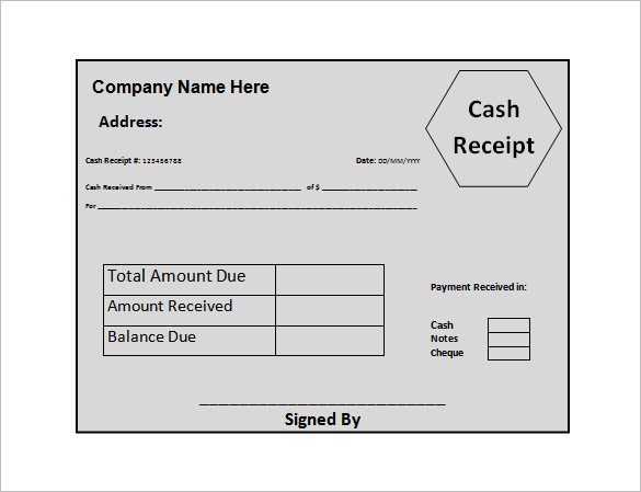 money receipt template word free download