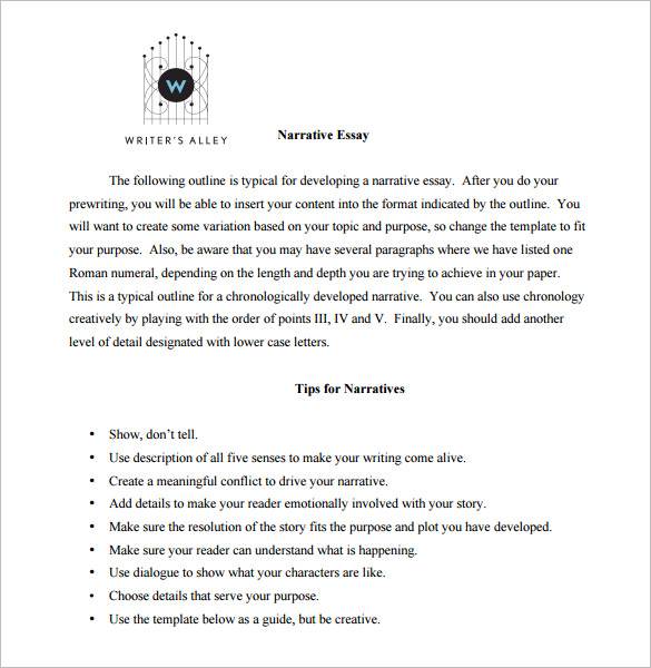 narrative essay outline template download