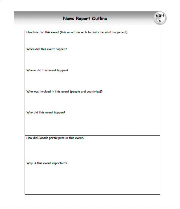 news report outline template sample