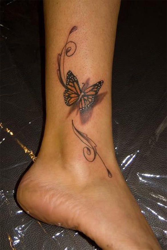 nice 3d butterfly tattoo design