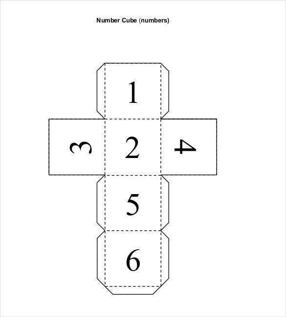 modèle de cube en papier numéroté1