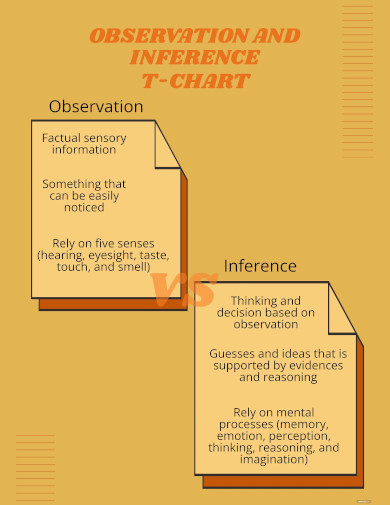 observation and inference t chart