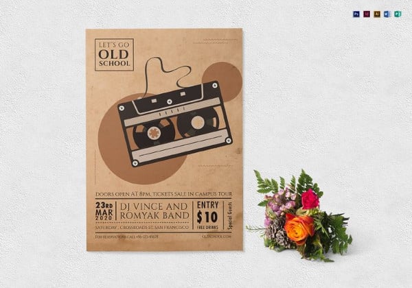 old school music flyer template