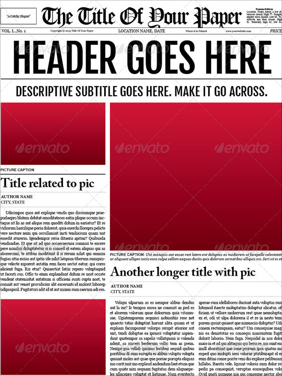 free newspaper templates for word