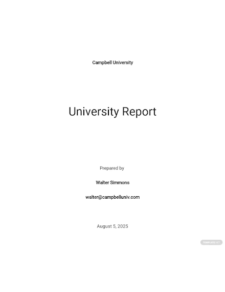 one page university report templates