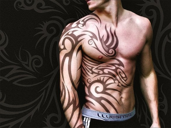 one side body cool tattoo template