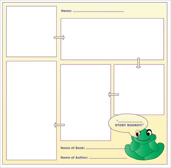 online editable blank story board template sample