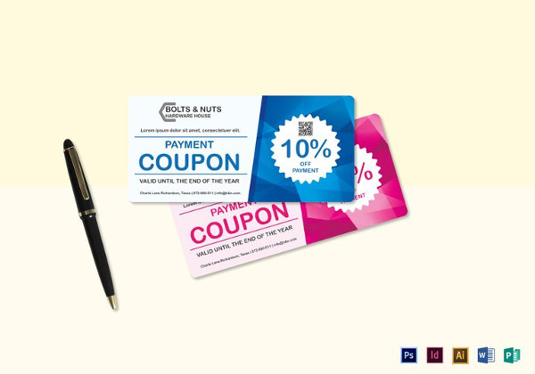 payment coupon template in photoshop