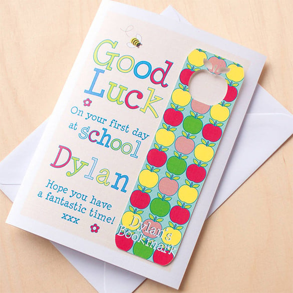personalised first day at school congratulations card