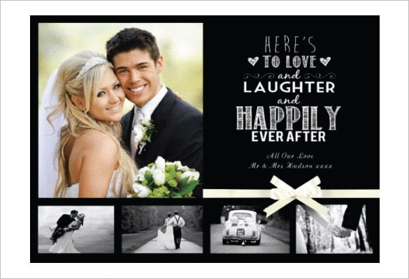 personalised wedding thank you photo card