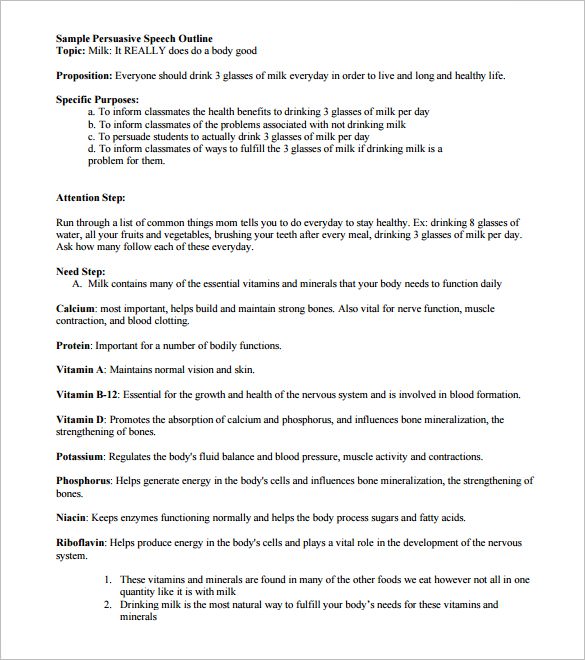 persuasive speech outline template