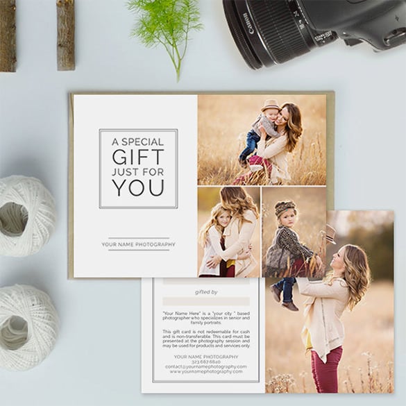 photography studio gift card template