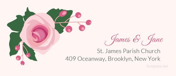 pink wedding address label template
