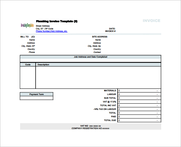 plumbing contractor receipt pdf free download