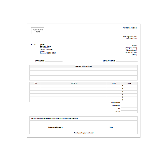 4 plumbing receipt templates doc pdf excel free premium templates