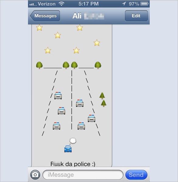 police on the road emoji