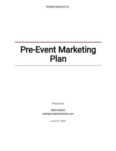 pre event marketing plan template