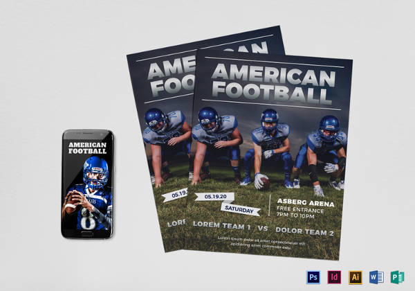 printable american football flyer template