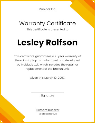 Warranty Certificate Template - 24+ Word, PDF Documents Download