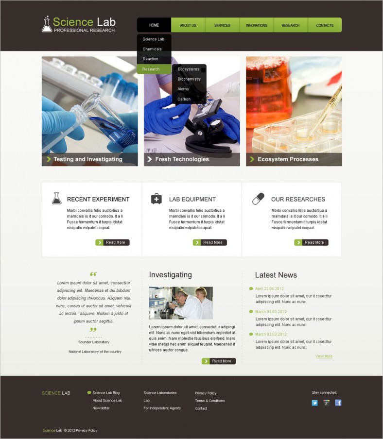 18+ Laboratory Website Templates & Themes Free & Premium Free