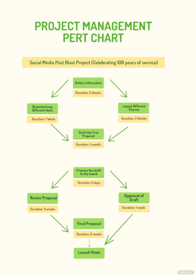 project management pert chart template