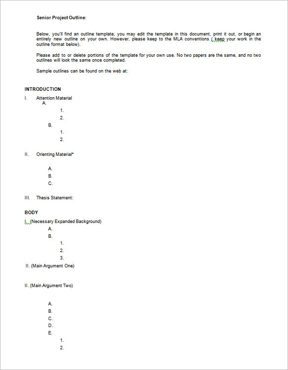 microsoft word 2007 outline template