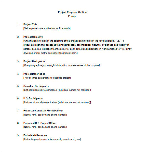 Project Outline Template 9+ Free Sample, Example, Format Download