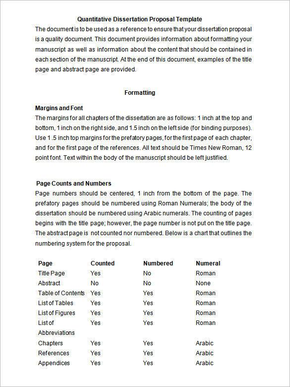 quantitative dissertation proposal template