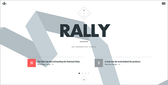 rally interactive flat design website