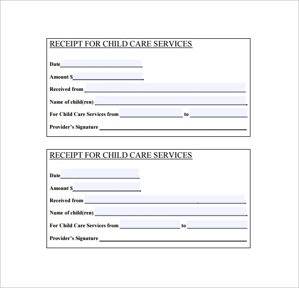 Service Receipt Template – 9 Free Word Excel PDF Format