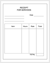 receipt for service template word