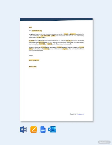 Letter of Recommendation for Graduate School – 19+ Free Word, Excel ...