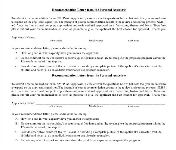 Personal Letter of Recommendation - 15+ Free Word, Excel, PDF Format