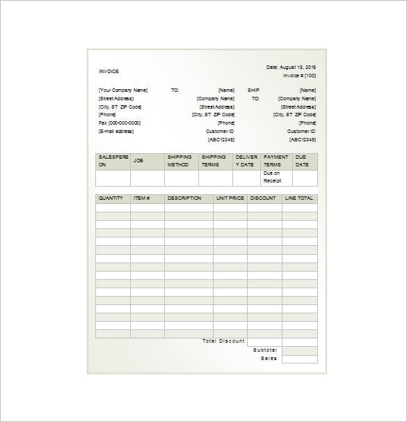 18+ Invoice Receipt Templates - DOC, Excel, PDF