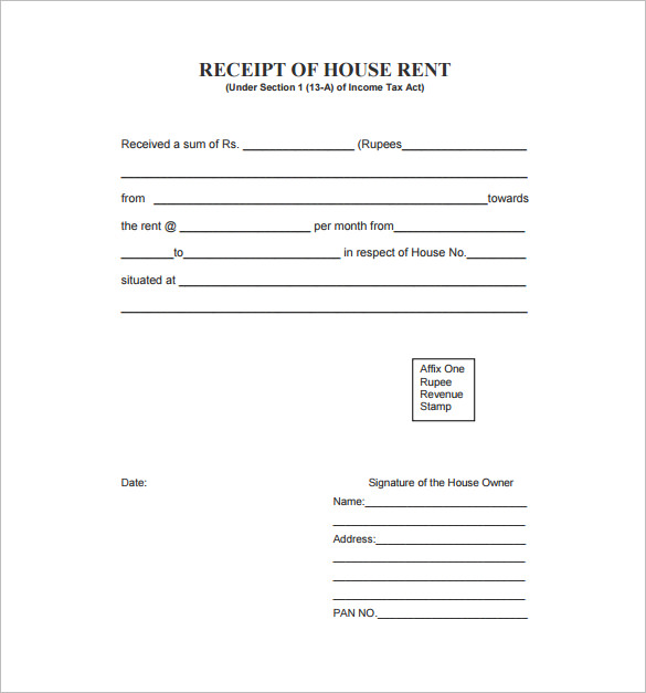 rent receipt template 9 free word excel pdf format download