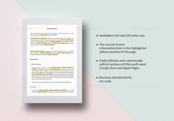 rental agreement format