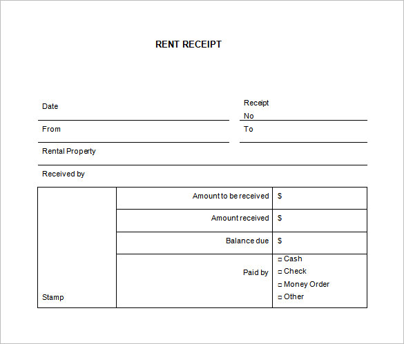 35 rental receipt templates doc pdf excel free premium templates