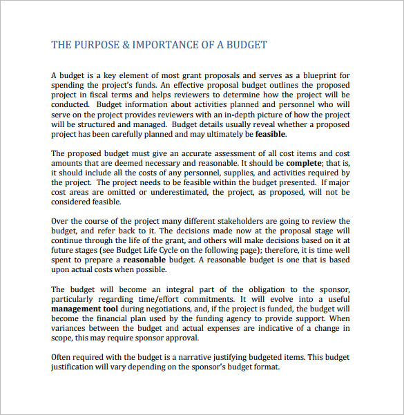 importance of budget in research proposal