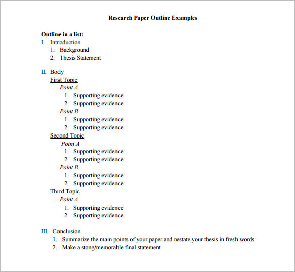 research essay outline template